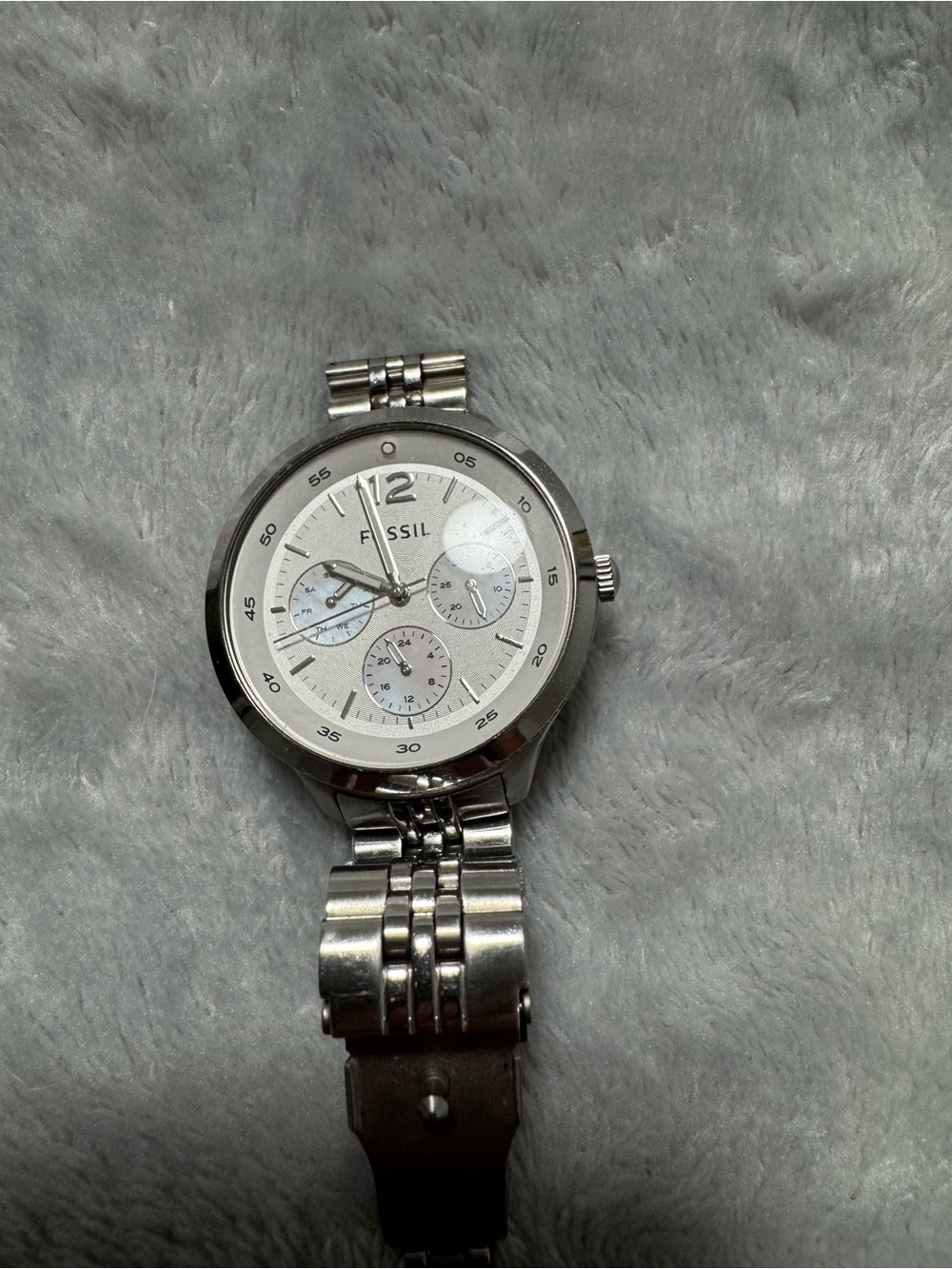 Wristwatch on Fur Background